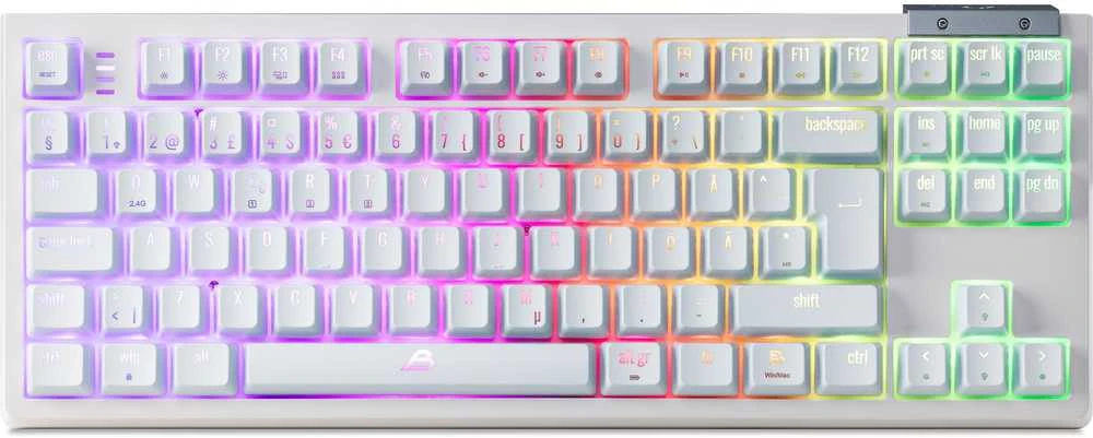 Klaviatūra Blackstorm Serenity TKL RGB mekaaninen pelinäppäimistö, valkoinen