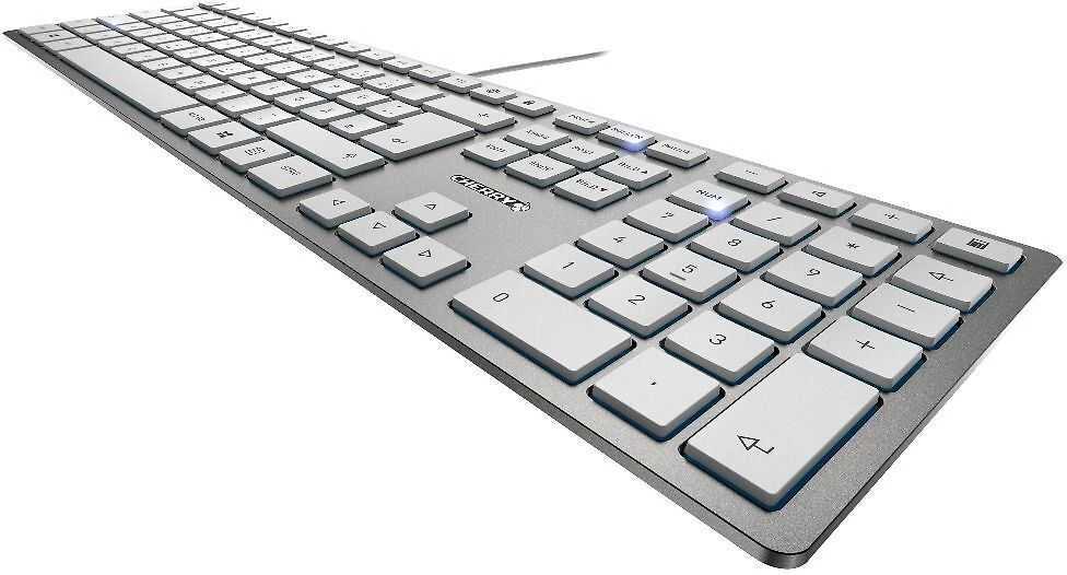 Klaviatūra CHERRY KC 6000 SLIM - PAN-NORDIC Sidabrinis Baltas
