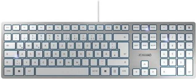Klaviatūra CHERRY KC 6000 SLIM - PAN-NORDIC Sidabrinis Baltas
