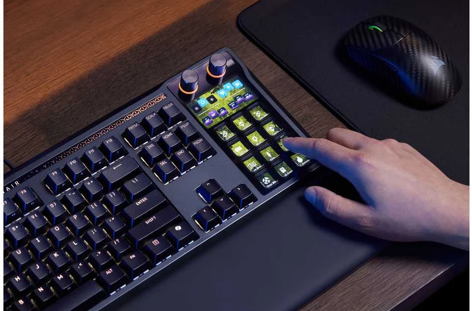 Klaviatūra Corsair Galleon 100 SD pelinäppäimistö integroidulla Elgato Stream Deckillä