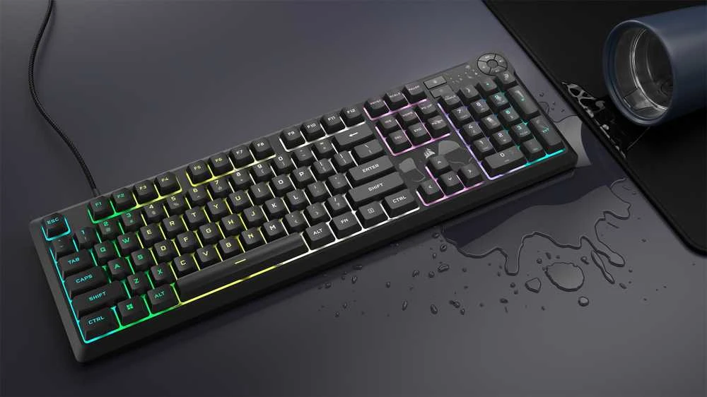 Corsair Klaviatūra | K55 CORE RGB | Klaviatūra žaidimams | su laidu | Nordic | Juodas | USB Type-A | Rubber Dome