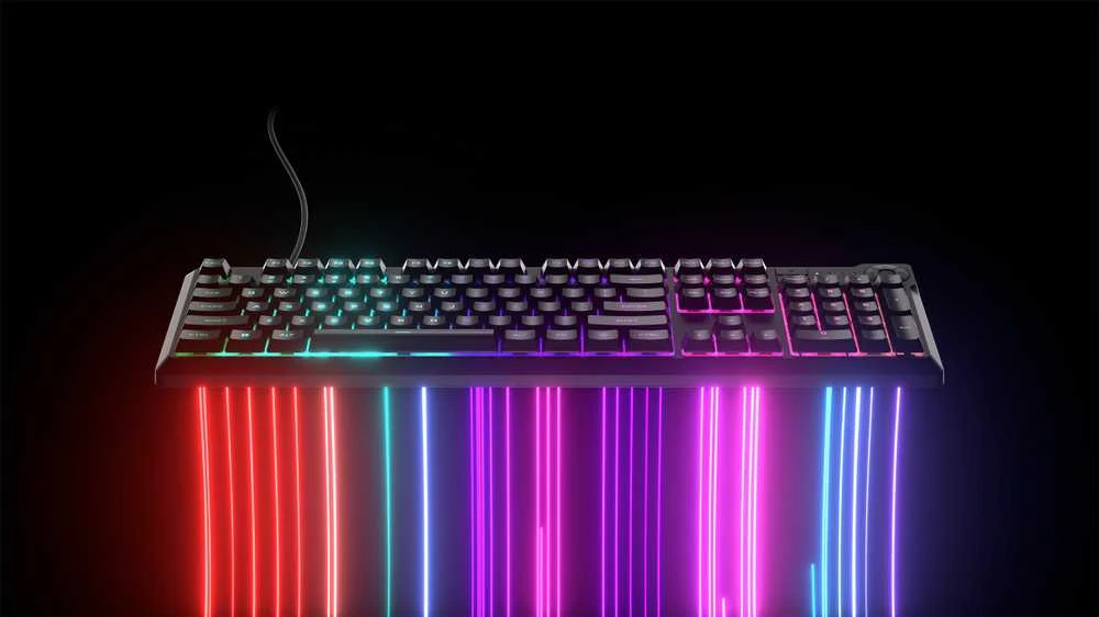 Corsair Klaviatūra | K55 CORE RGB | Klaviatūra žaidimams | su laidu | Nordic | Juodas | USB Type-A | Rubber Dome