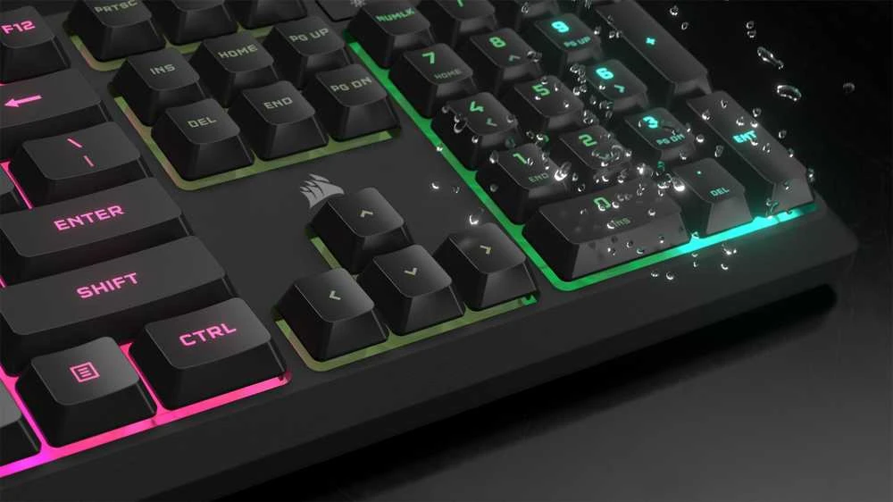 Corsair Klaviatūra | K55 CORE RGB | Klaviatūra žaidimams | su laidu | Nordic | Juodas | USB Type-A | Rubber Dome