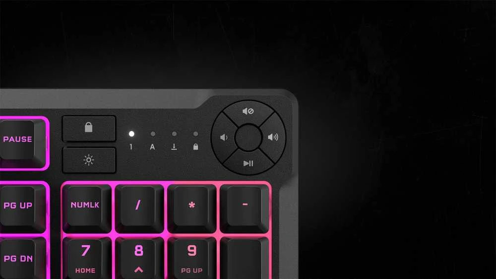Corsair Klaviatūra | K55 CORE RGB | Klaviatūra žaidimams | su laidu | Nordic | Juodas | USB Type-A | Rubber Dome