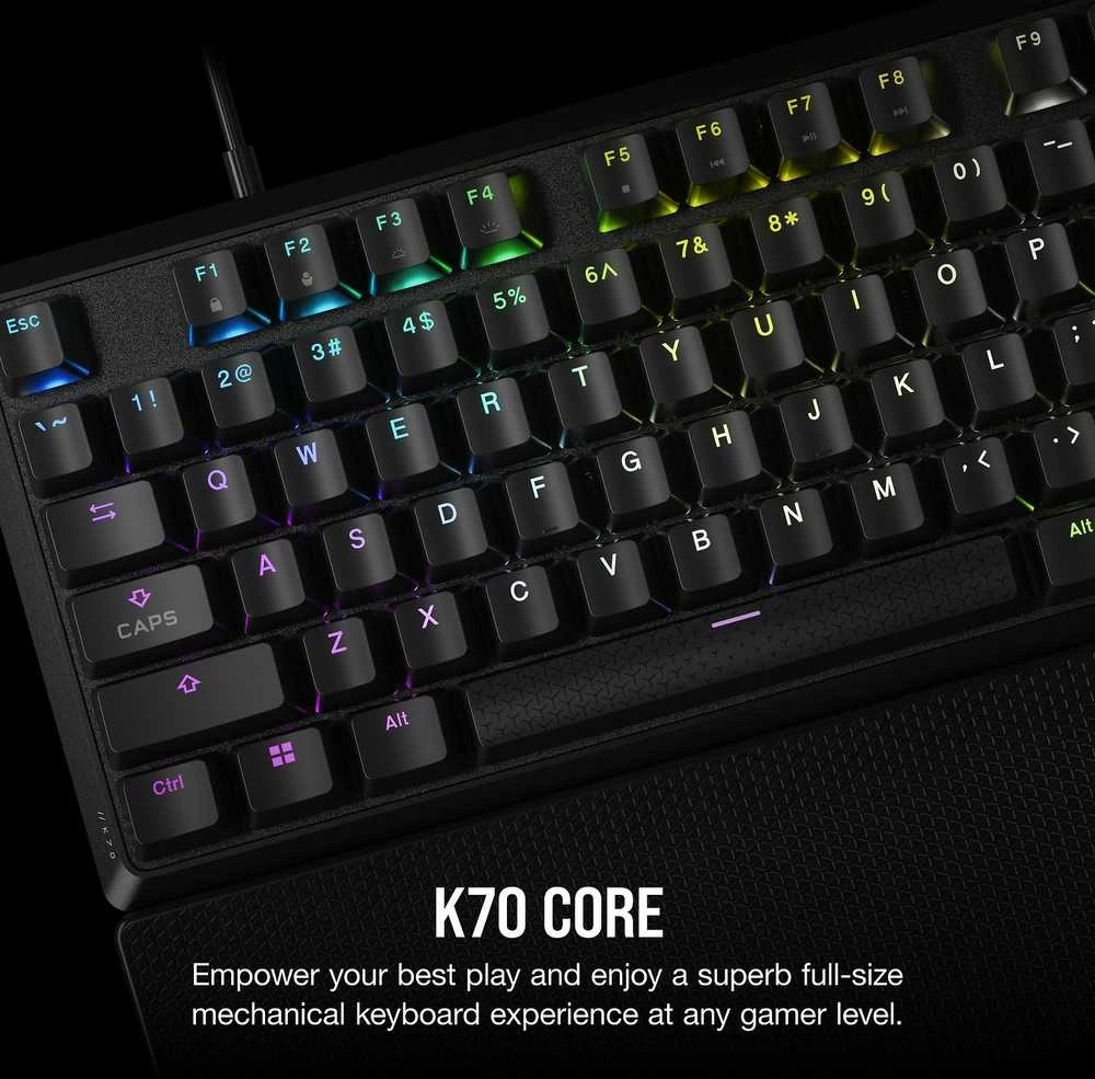 Corsair Microsystems Corsair K70 CORE RGB Mechaninė klaviatūra žaidimams + su riešo atrama