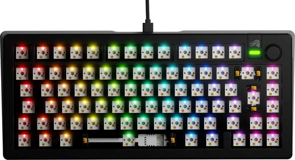 Glorious GMMK 3 75 % Custom žaidimų klaviatūra – Barebone, ISO išdėstymas, juodos spalvos