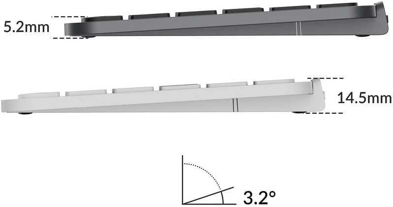Klaviatūra Keychron B1 Pro Ultra-Slim langaton näppäimistö, valkoinen