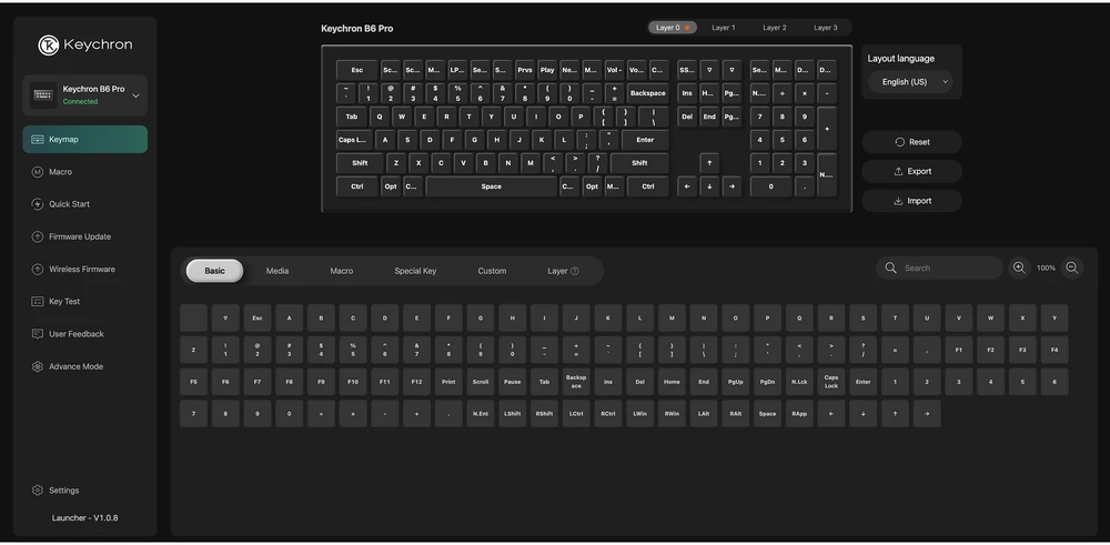Keychron B6 Pro & BM24 Klaviatūra ir pelė Combo Wireless Tri-Mode