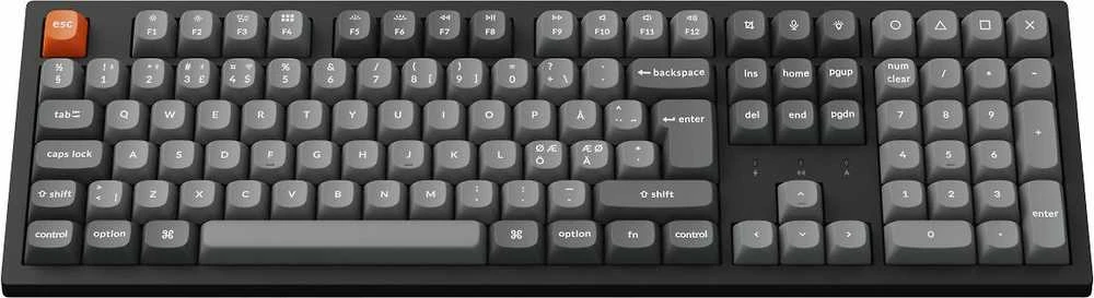 Klaviatūra Keychron K10 Max, su laidu & Wireless, USB + RF belaidė + Bluetooth, Mechaninė, QWERTY, RGB LED, Juodas