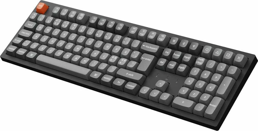 Klaviatūra Keychron K10 Max, su laidu & Wireless, USB + RF belaidė + Bluetooth, Mechaninė, QWERTY, RGB LED, Juodas