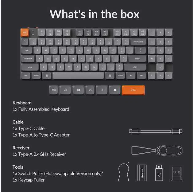 Klaviatūra Keychron K13 MAX belaidis trijų režimų karštojo keitimo QMK/VIA Gateron žemo profilio rudas