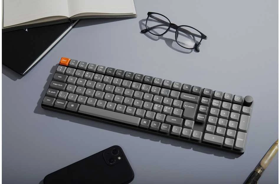 Klaviatūra Keychron K17 MAX Wireless TriMode Hot Swap QMK/VIA Gateron Low Profile Brown