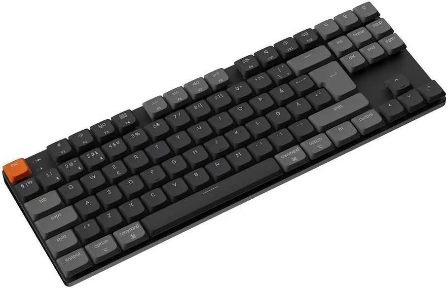 Klaviatūra Keychron K1v6 RGB aliuminio karšto keitimo QMK Keychron žemo profilio 2.0 rudas