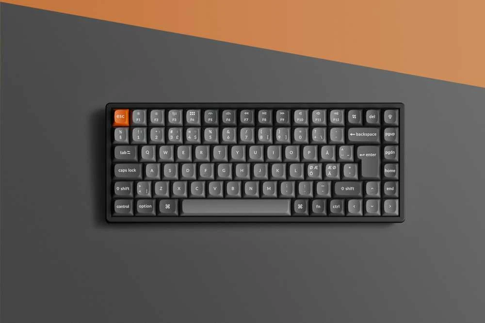 Klaviatūra Keychron K2 Max, su laidu & Wireless, USB + RF belaidė + Bluetooth, Mechaninė, QWERTY, RGB LED, Juodas, Pilkas