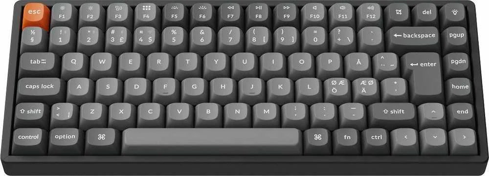 Klaviatūra Keychron K2 Max, su laidu & Wireless, USB + RF belaidė + Bluetooth, Mechaninė, QWERTY, RGB LED, Juodas, Pilkas