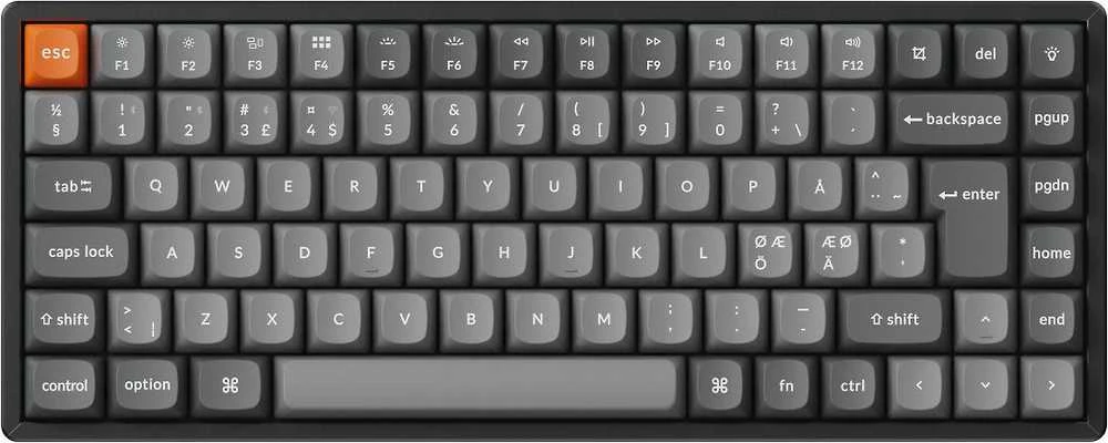 Klaviatūra Keychron K2 Max, su laidu & Wireless, USB + RF belaidė + Bluetooth, Mechaninė, QWERTY, RGB LED, Juodas, Pilkas