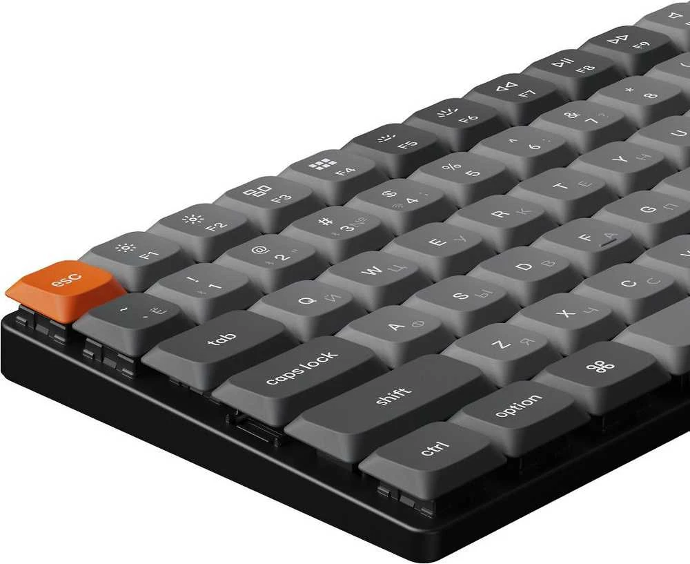 Keychron K3 Max Wireless (K3M-H3) - US išdėstymas - Hot-Swappable Low Profile Gateron Brown - Juodas (Juoda) Mechaninė Belaidė Žaidimų Klaviatūra