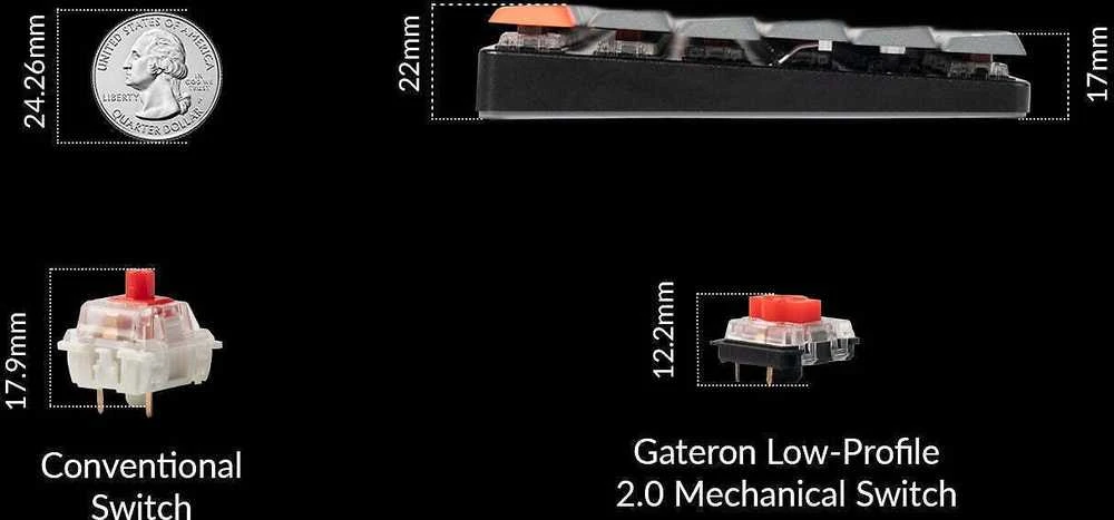 Keychron K3 Max Wireless (K3M-H3) - US išdėstymas - Hot-Swappable Low Profile Gateron Brown - Juodas (Juoda) Mechaninė Belaidė Žaidimų Klaviatūra