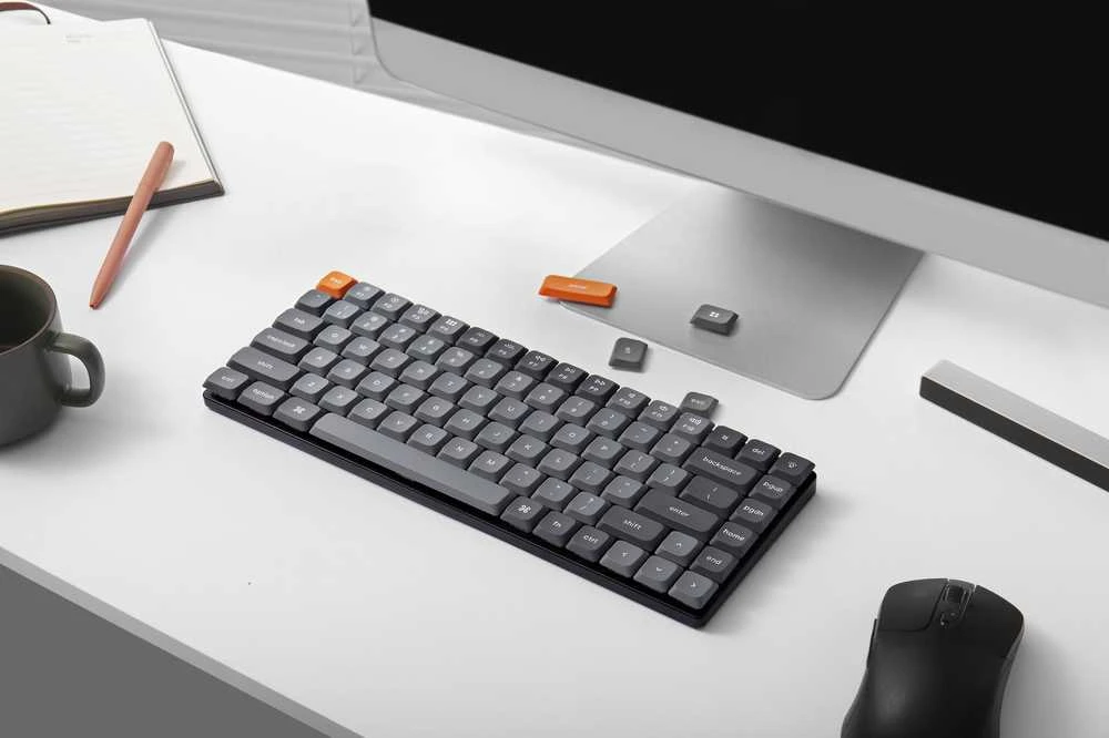 Keychron K3 Max Wireless (K3M-H3) - US išdėstymas - Hot-Swappable Low Profile Gateron Brown - Juodas (Juoda) Mechaninė Belaidė Žaidimų Klaviatūra