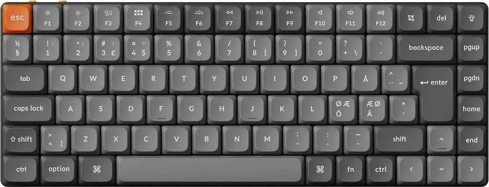 Keychron K3 Max Wireless (K3M-H3) - US išdėstymas - Hot-Swappable Low Profile Gateron Brown - Juodas (Juoda) Mechaninė Belaidė Žaidimų Klaviatūra