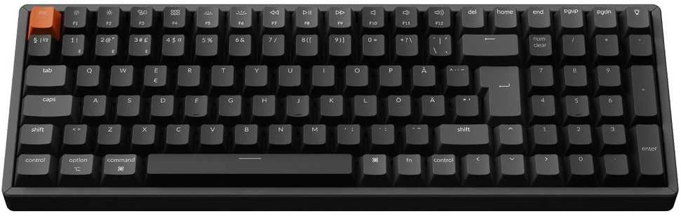 Klaviatūra Keychron K4 QMK, 96%, su laidu & Wireless, USB + RF belaidė + Bluetooth, Magnetic-mechaninė key switch, RGB LED, Juodas