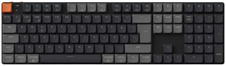 Klaviatūra Keychron K5v2 RGB aliuminio karšto keitimo QMK Keychron žemo profilio 2.0 rudas