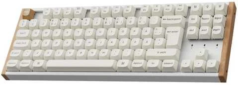Klaviatūra Keychron K8 HE SE 80 % pelinäppäimistö, valkoinen/puu