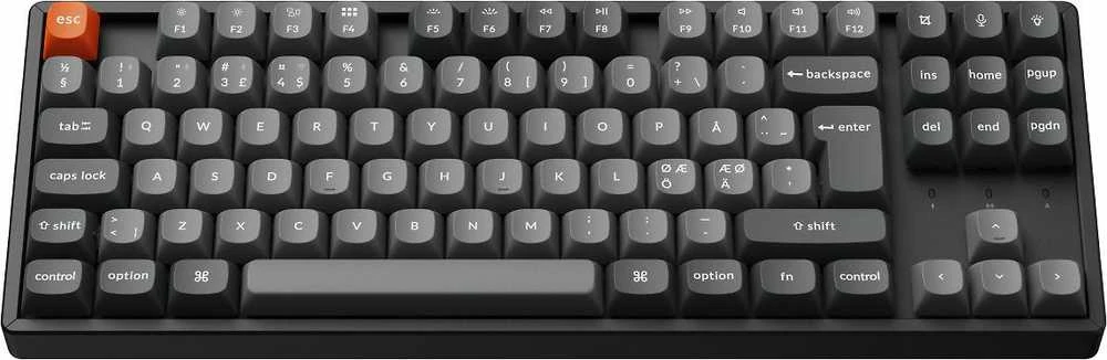 Klaviatūra Keychron K8 Max, su laidu & Wireless, USB + RF belaidė + Bluetooth, Mechaninė, QWERTY, RGB LED, Juodas
