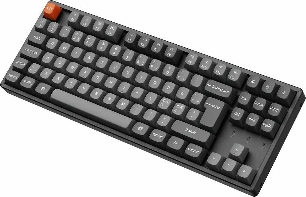 Klaviatūra Keychron K8 Max, su laidu & Wireless, USB + RF belaidė + Bluetooth, Mechaninė, QWERTY, RGB LED, Juodas