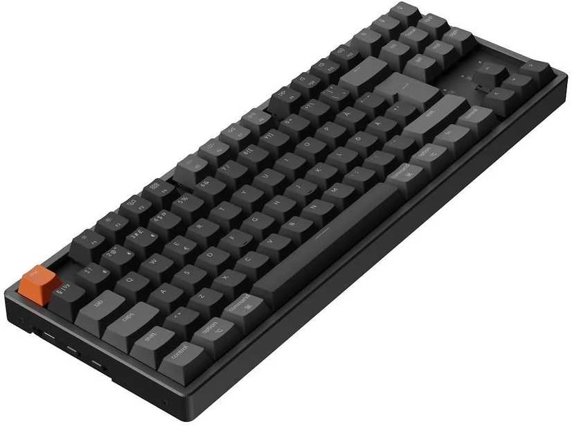 Klaviatūra Keychron K8 QMK, su laidu & Wireless, USB + RF belaidė + Bluetooth, Magnetic-mechaninė key switch, RGB LED, Juodas