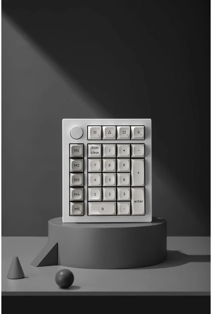 Klaviatūra Keychron Q0 MAX Numpad Ivory Baltas & Pilkas