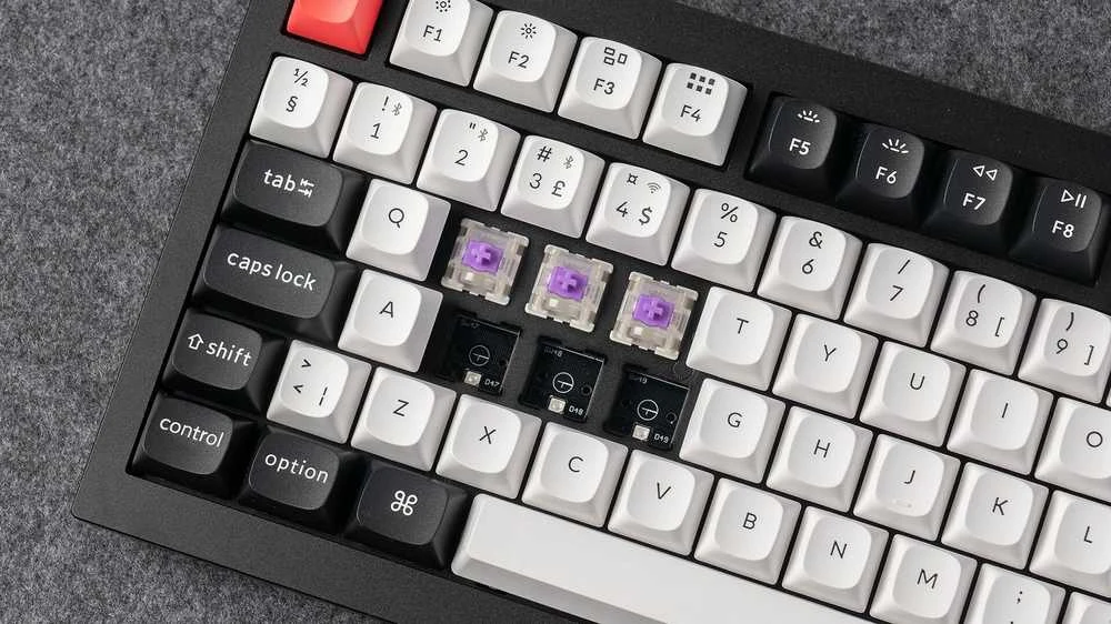 Klaviatūra Keychron Q1 HE, su laidu & Wireless, USB + RF belaidė + Bluetooth, Magnetic-mechaninė key switch, QWERTY, RGB LED, Juodas, Pilkas