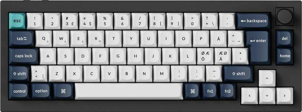 Klaviatūra Keychron Q2 Max, laidinis ir belaidis, USB + RF belaidis + „Bluetooth“, magnetinis-mechaninis rakto jungiklis, RGB LED, juodas, anglies pluošto