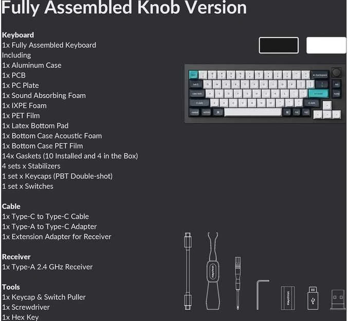 Klaviatūra Keychron Q2 Max, laidinis ir belaidis, USB + RF belaidis + „Bluetooth“, magnetinis-mechaninis rakto jungiklis, RGB LED, juodas, anglies pluošto