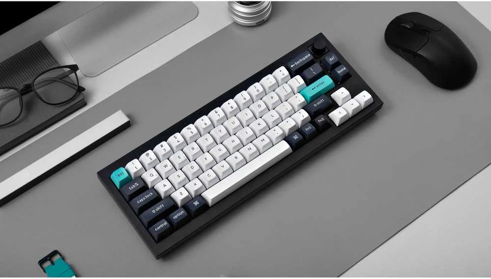 Klaviatūra Keychron Q2 Max, laidinis ir belaidis, USB + RF belaidis + „Bluetooth“, magnetinis-mechaninis rakto jungiklis, RGB LED, juodas, anglies pluošto