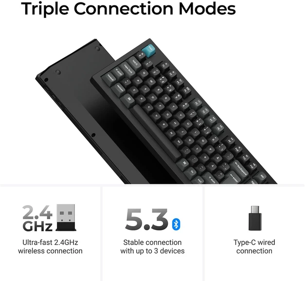 Klaviatūra Keychron Q5 Ultra 96% 8K Wireless Tri-Mode Juodas Keychron POM Brown