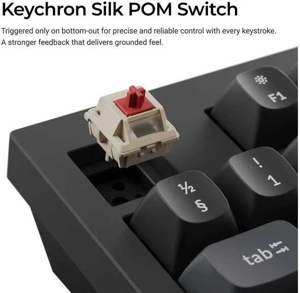 Klaviatūra Keychron Q5 Ultra 96% 8K Wireless Tri-Mode Juodas Keychron POM Brown