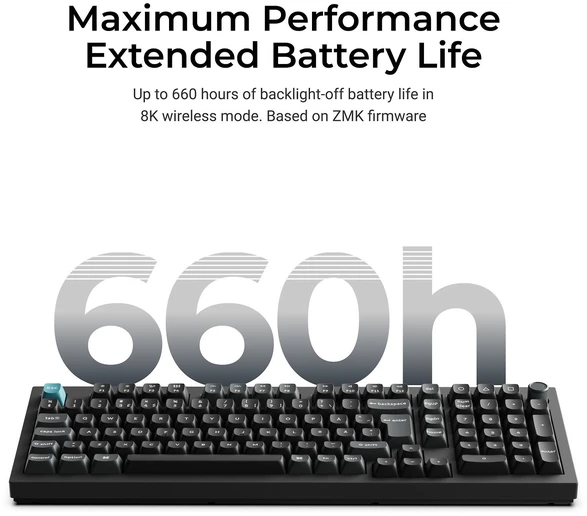 Klaviatūra Keychron Q5 Ultra 96% 8K Wireless Tri-Mode Juodas Keychron POM Brown
