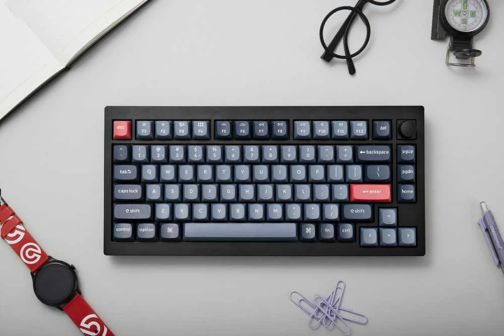 Keychron V1 Max Gateron Raudona Switch Belaidė Klaviatūra