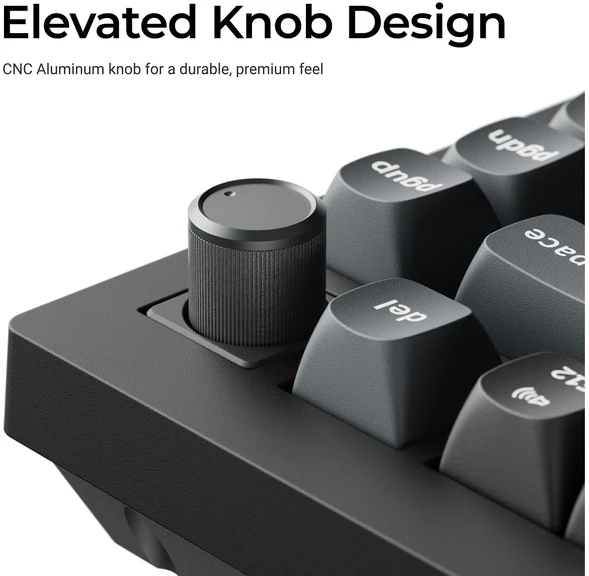 Klaviatūra Keychron V1 Ultra 75% 8K Wireless Tri-Mode Juodas Keychron POM Brown