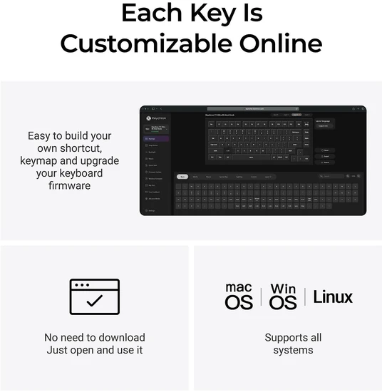 Klaviatūra Keychron V1 Ultra 75% 8K Wireless Tri-Mode Juodas Keychron POM Brown