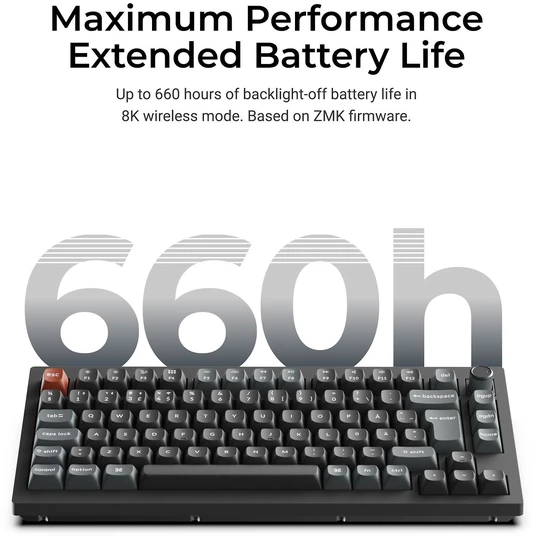 Klaviatūra Keychron V1 Ultra 75% 8K Wireless Tri-Mode Juodas Keychron POM Brown