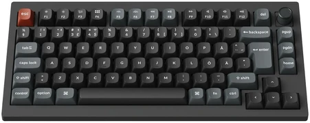 Klaviatūra Keychron V1 Ultra 75% 8K Wireless Tri-Mode Juodas Keychron POM Brown