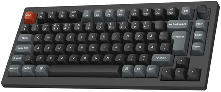 Klaviatūra Keychron V1 Ultra 75% 8K Wireless Tri-Mode Juodas Keychron POM Brown
