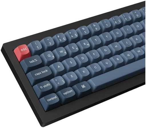 Klaviatūra „Keychron V2 Max“, laidinis ir belaidis, USB + RF belaidis + „Bluetooth“, magnetinis-mechaninis rakto jungiklis, RGB LED, juodas, anglies pluošto