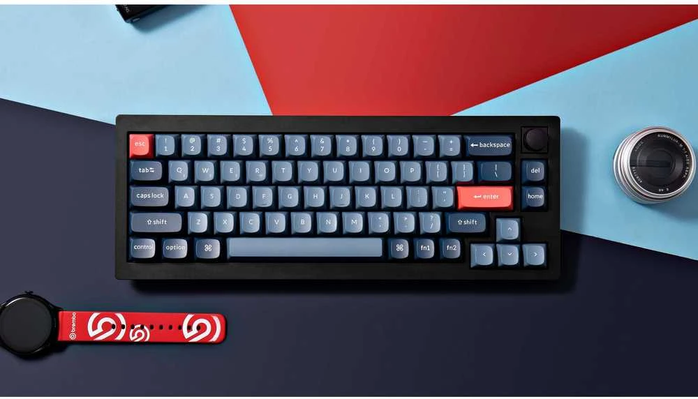 Klaviatūra „Keychron V2 Max“, laidinis ir belaidis, USB + RF belaidis + „Bluetooth“, magnetinis-mechaninis rakto jungiklis, RGB LED, juodas, anglies pluošto