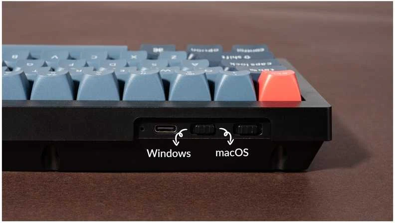 Klaviatūra „Keychron V2 Max“, laidinis ir belaidis, USB + RF belaidis + „Bluetooth“, magnetinis-mechaninis rakto jungiklis, RGB LED, juodas, anglies pluošto