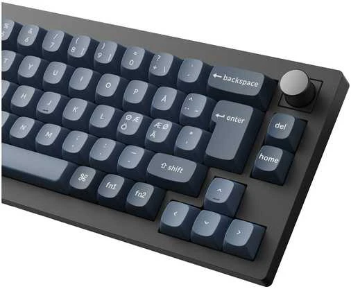 Klaviatūra „Keychron V2 Max“, laidinis ir belaidis, USB + RF belaidis + „Bluetooth“, magnetinis-mechaninis rakto jungiklis, RGB LED, juodas, anglies pluošto