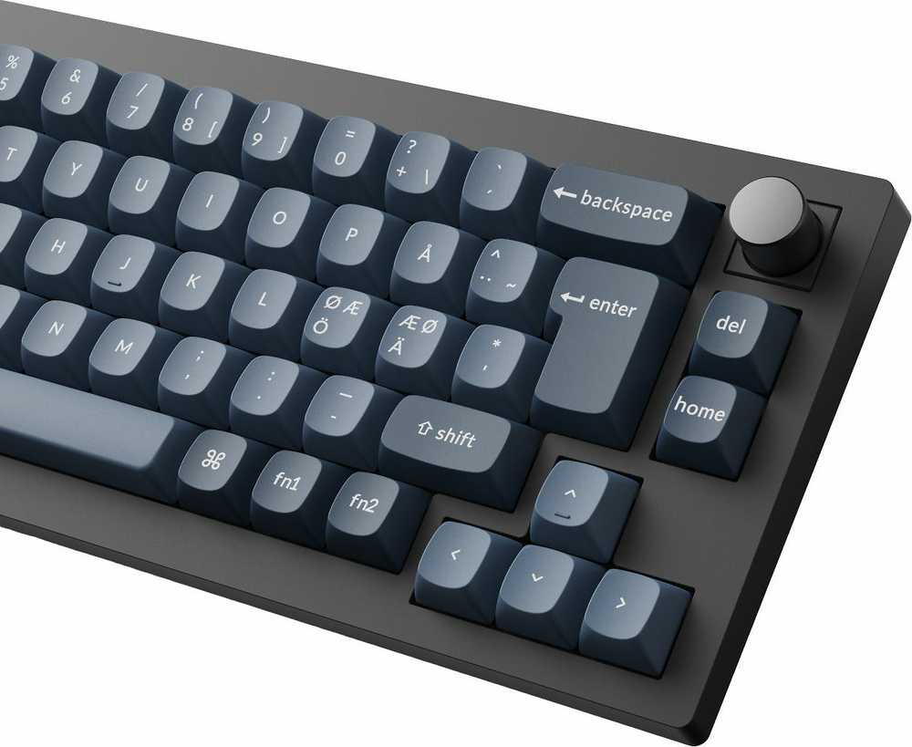 Klaviatūra Keychron V2 MAX 65% rankenėlės belaidis trijų režimų QMK/VIA Gateron Jupiter rudas jungiklis anglies juodumo