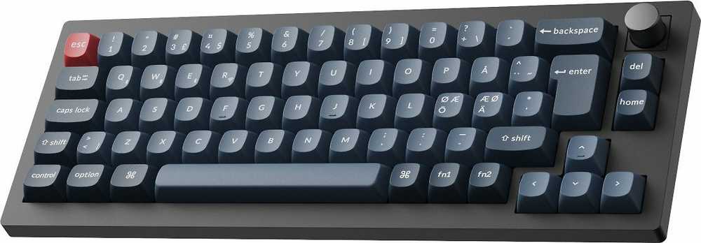 Klaviatūra Keychron V2 MAX 65% rankenėlės belaidis trijų režimų QMK/VIA Gateron Jupiter rudas jungiklis anglies juodumo
